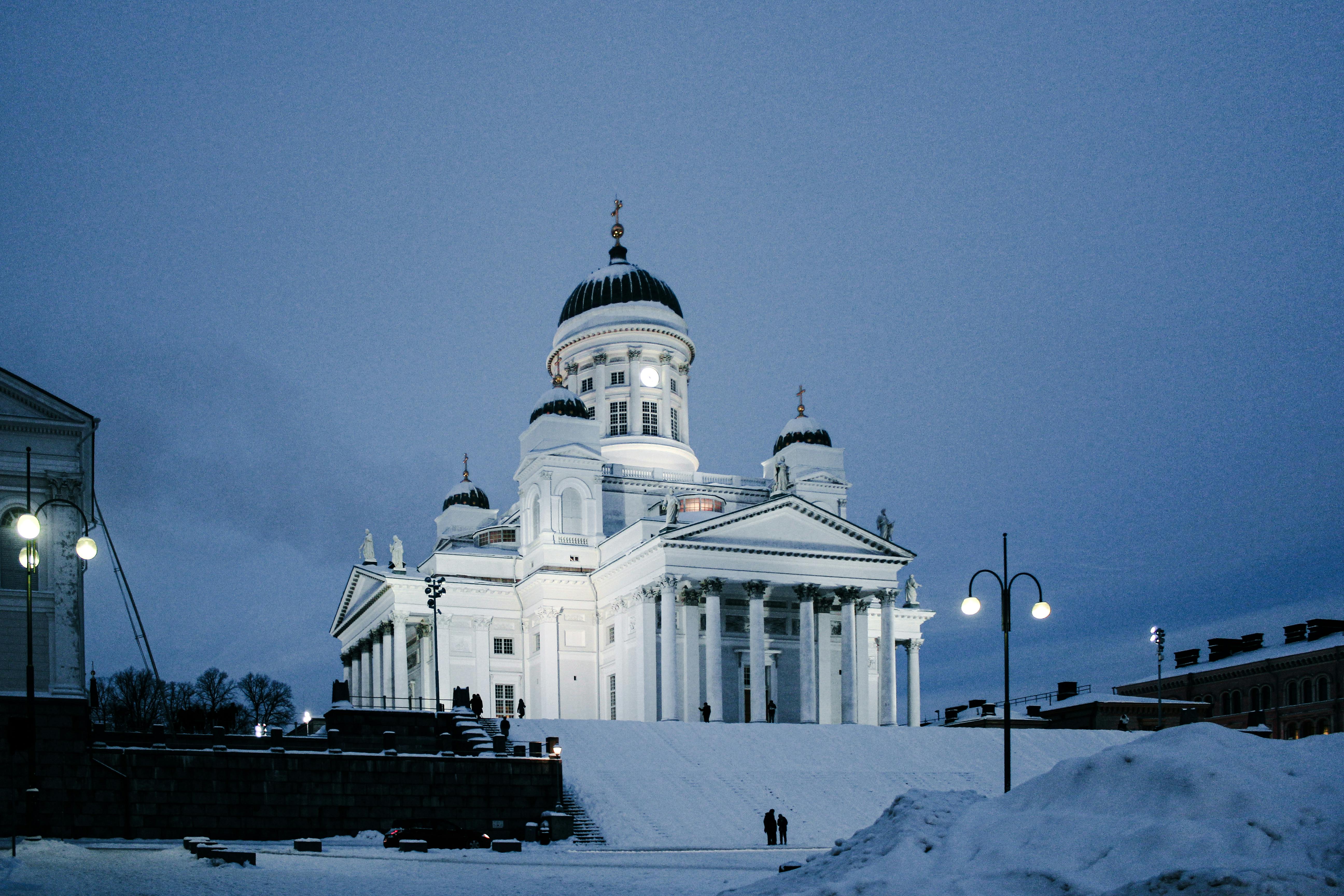 A view of a distant landscape showing travel destinations